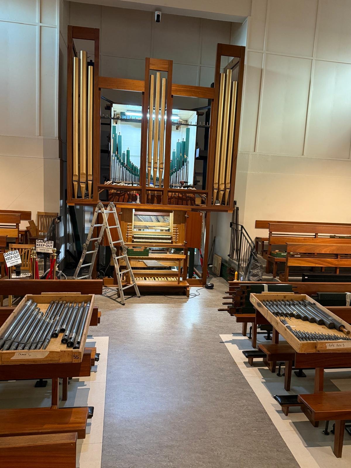 New pipe organ installation in progress
